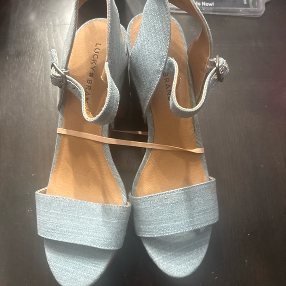 Lucky Brand Tan Wedge Sandals - Picture 1 of 7